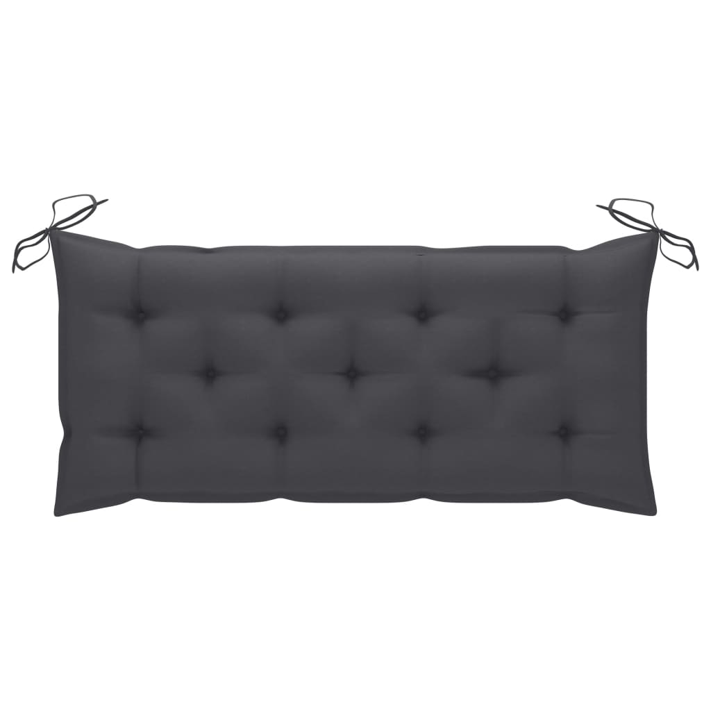 vidaXL Ławka ogrodowa z poduszką, 120 cm, lite drewno akacjowe