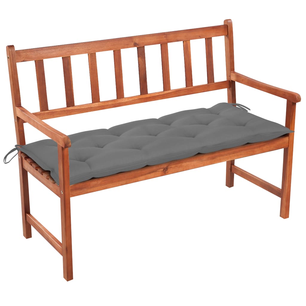 vidaXL Ławka ogrodowa z poduszką, 120 cm, lite drewno akacjowe