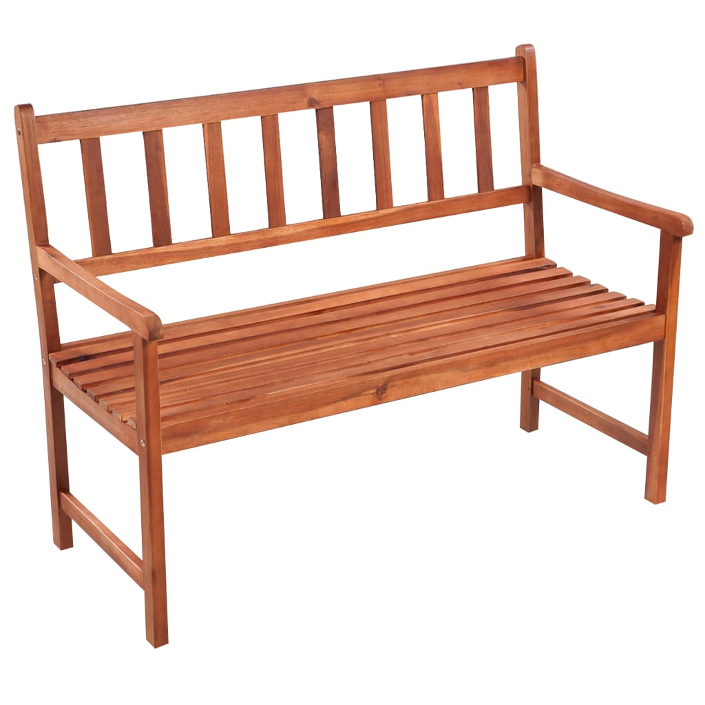 vidaXL Ławka ogrodowa z poduszką, 120 cm, lite drewno akacjowe