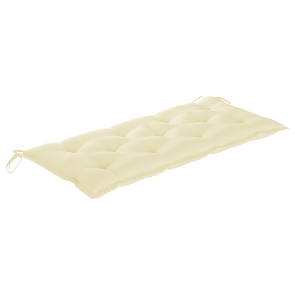 vidaXL Ławka ogrodowa z poduszką, 120 cm, lite drewno akacjowe