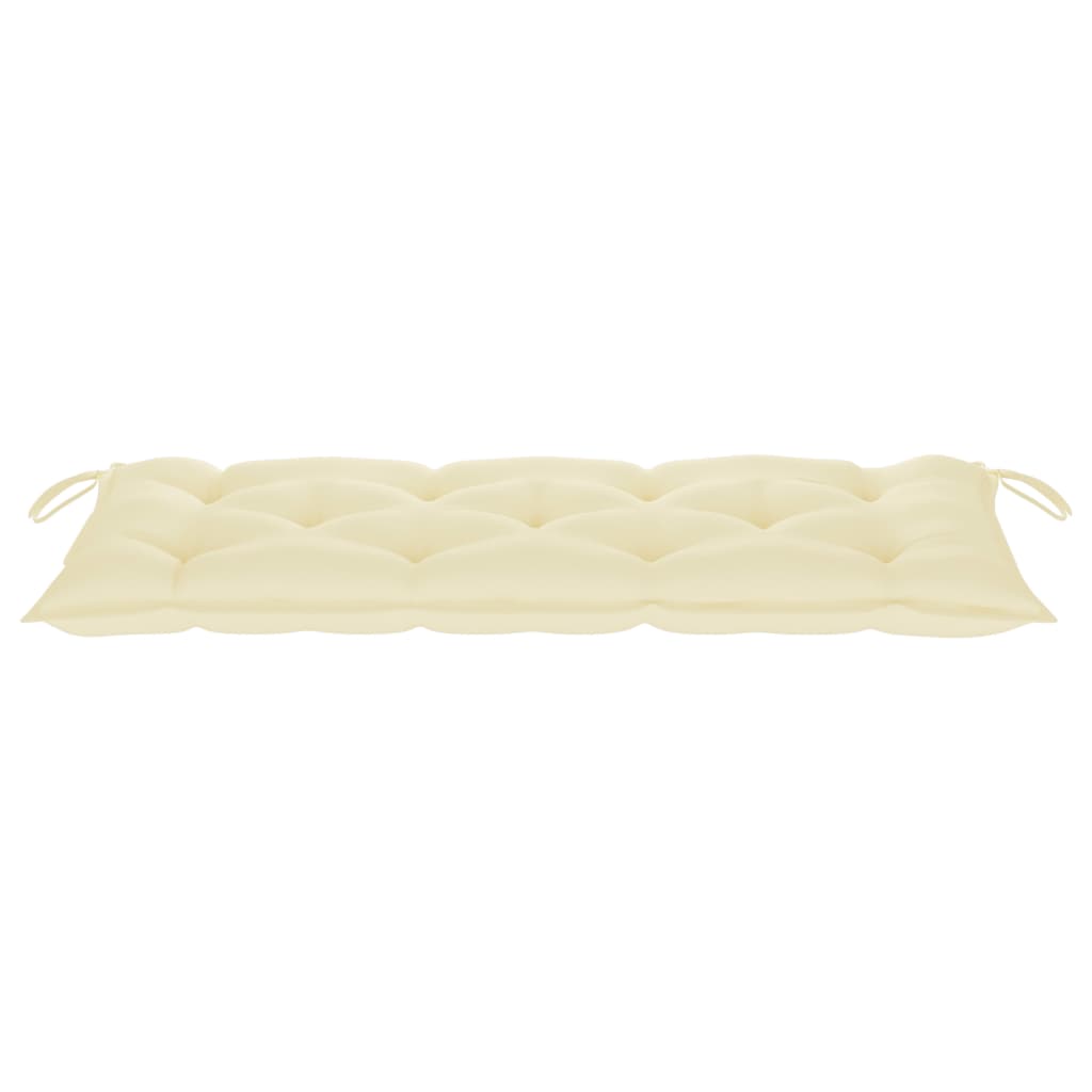 vidaXL Ławka ogrodowa z poduszką, 120 cm, lite drewno akacjowe