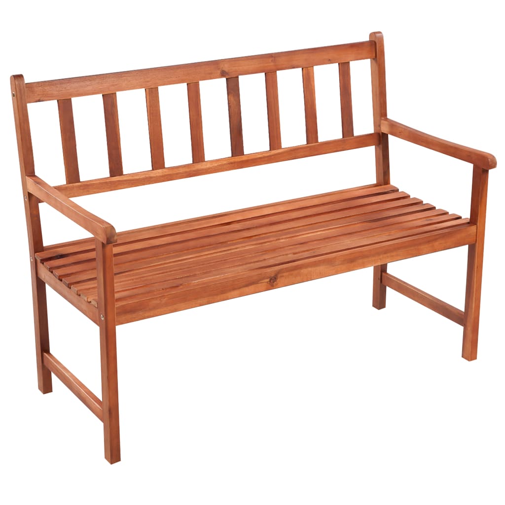 vidaXL Ławka ogrodowa z poduszką, 120 cm, lite drewno akacjowe
