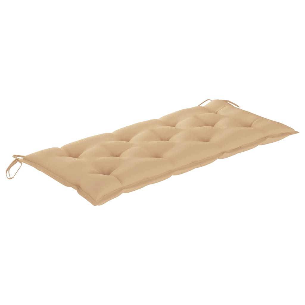 vidaXL Ławka ogrodowa z poduszką, 120 cm, lite drewno akacjowe