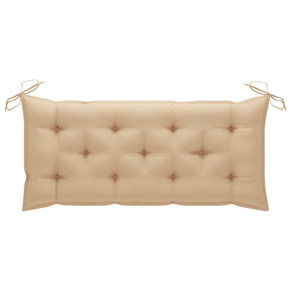 vidaXL Ławka ogrodowa z poduszką, 120 cm, lite drewno akacjowe