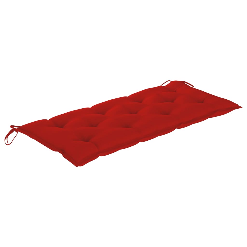 vidaXL Ławka ogrodowa z poduszką, 120 cm, lite drewno akacjowe