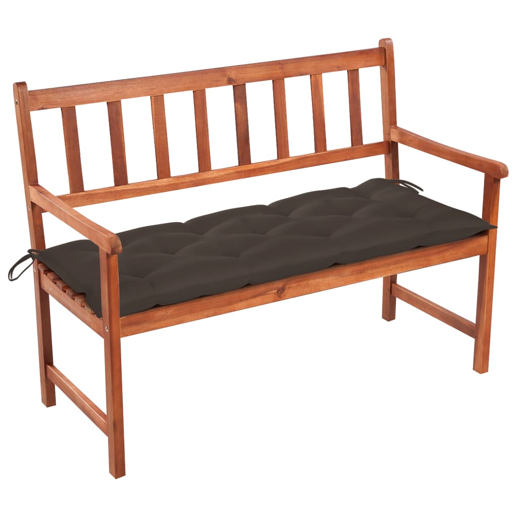 vidaXL Ławka ogrodowa z poduszką, 120 cm, lite drewno akacjowe