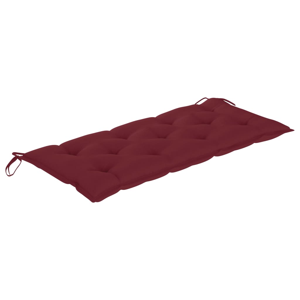 vidaXL Ławka ogrodowa z poduszką, 120 cm, lite drewno akacjowe