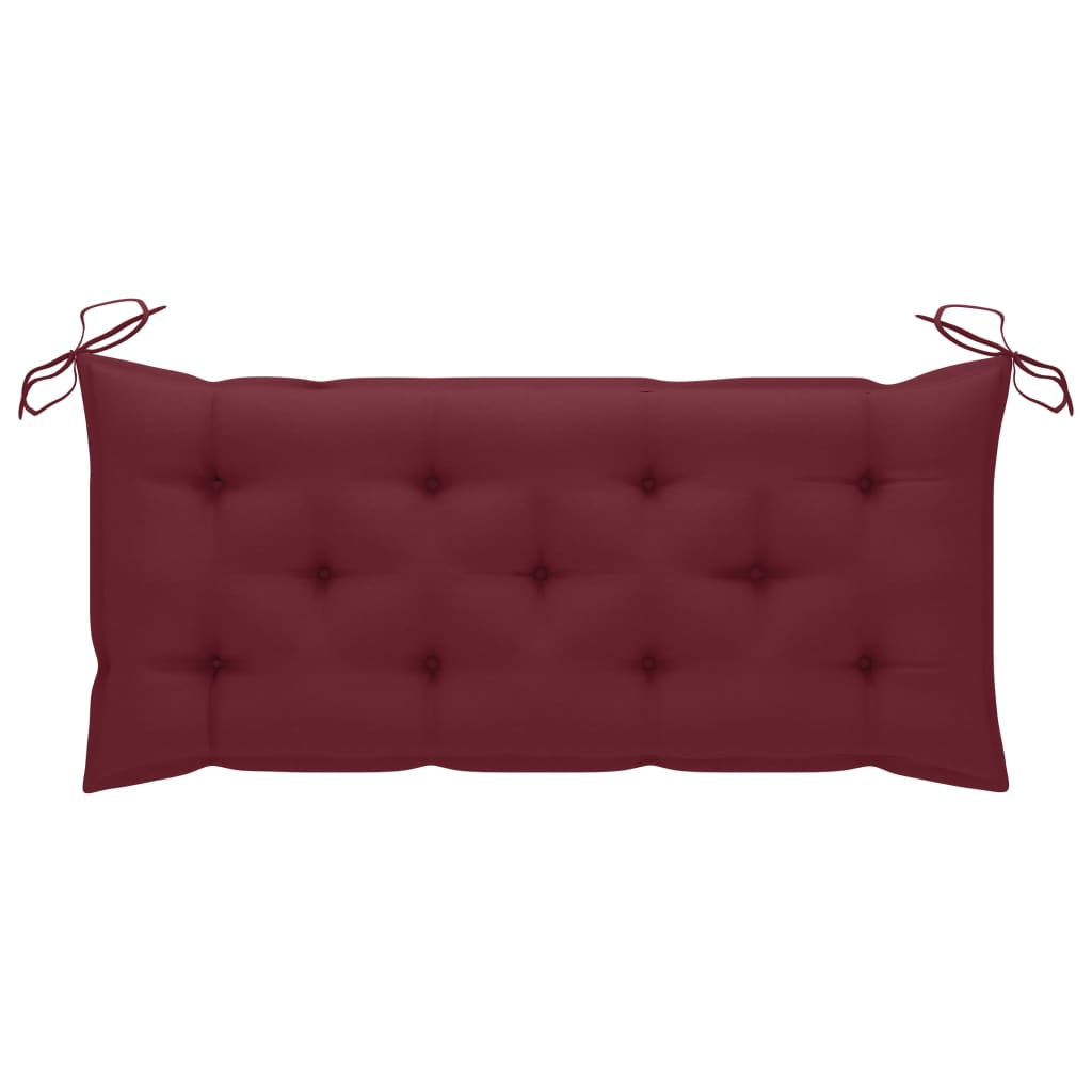 vidaXL Ławka ogrodowa z poduszką, 120 cm, lite drewno akacjowe