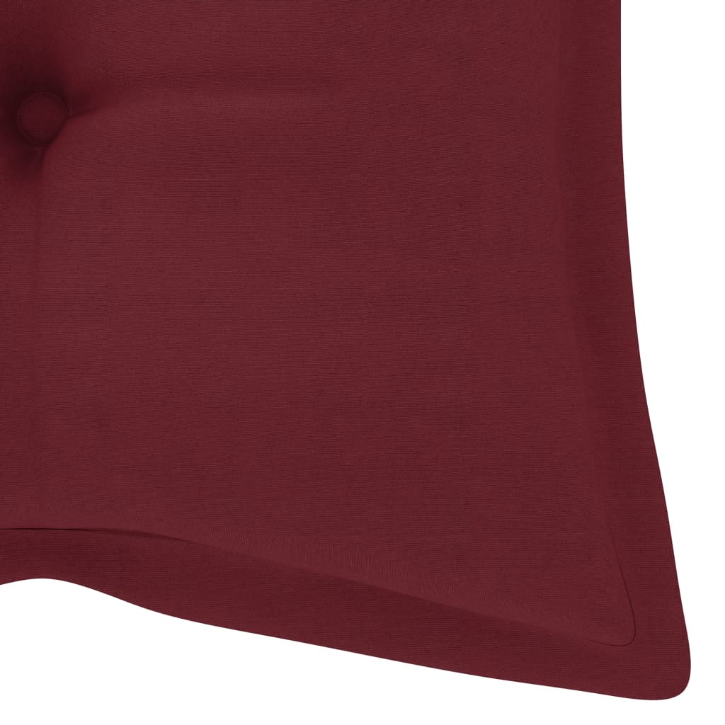 vidaXL Ławka ogrodowa z poduszką, 120 cm, lite drewno akacjowe