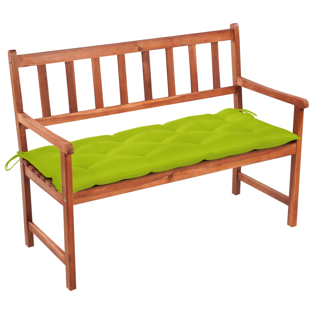 vidaXL Ławka ogrodowa z poduszką, 120 cm, lite drewno akacjowe