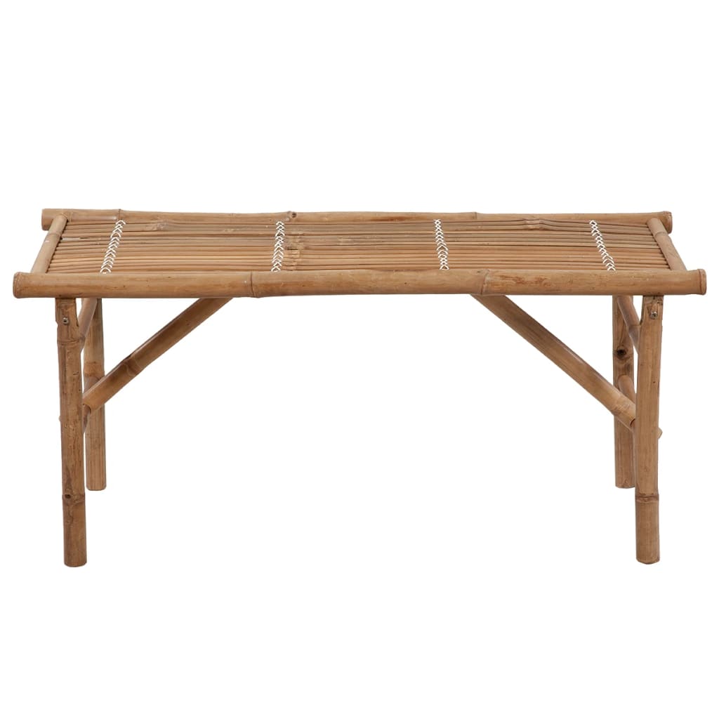 vidaXL Składana ławka ogrodowa z poduszką, 118 cm, bambusowa