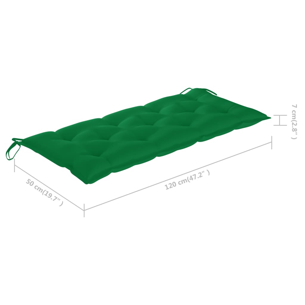 vidaXL Składana ławka ogrodowa z poduszką, 118 cm, bambusowa
