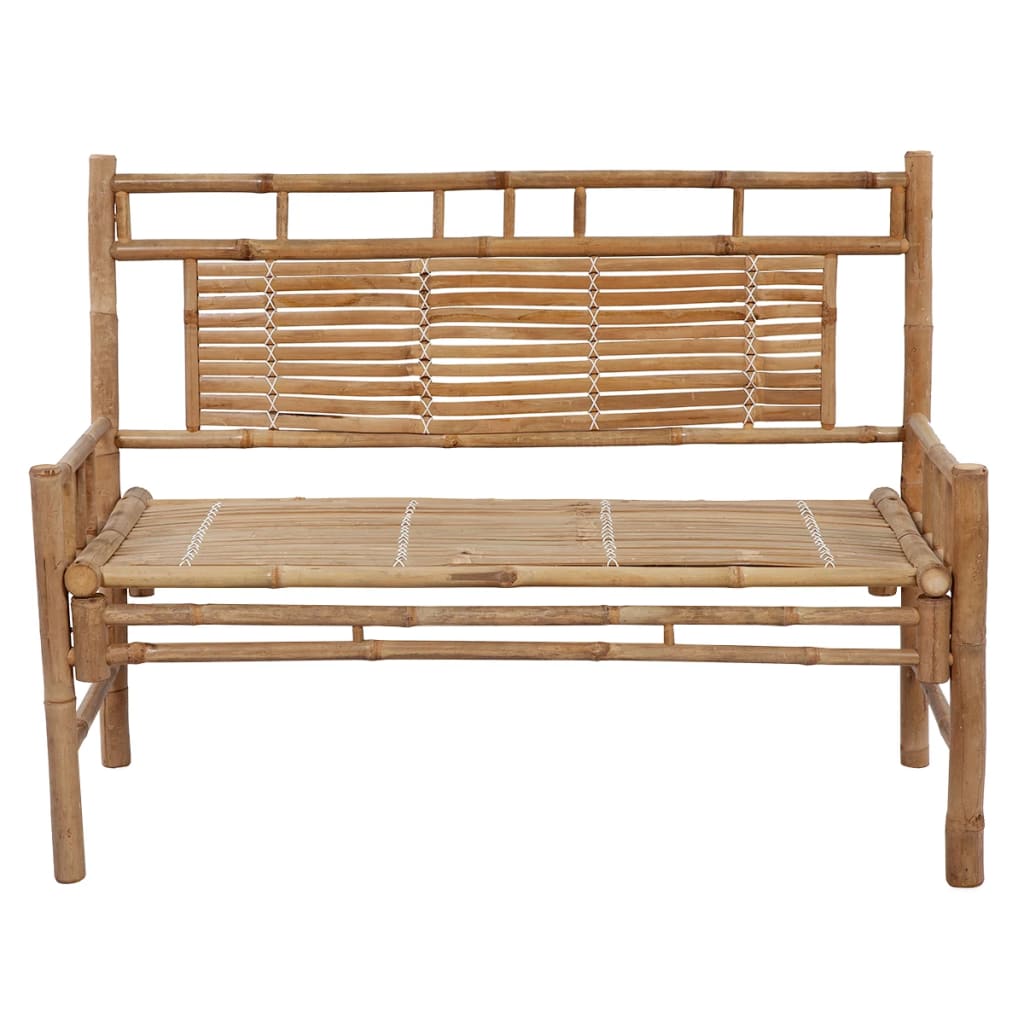 vidaXL Ławka ogrodowa z poduszką, 120 cm, bambusowa