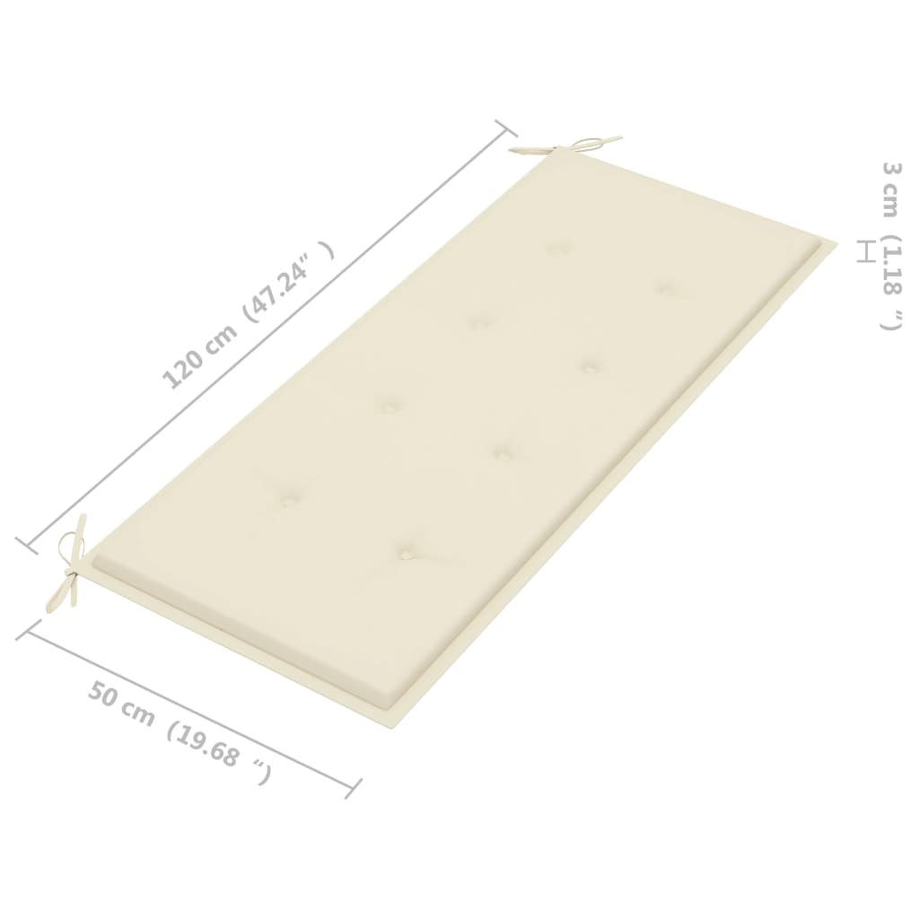 vidaXL Ławka ogrodowa z poduszką, 120 cm, bambusowa