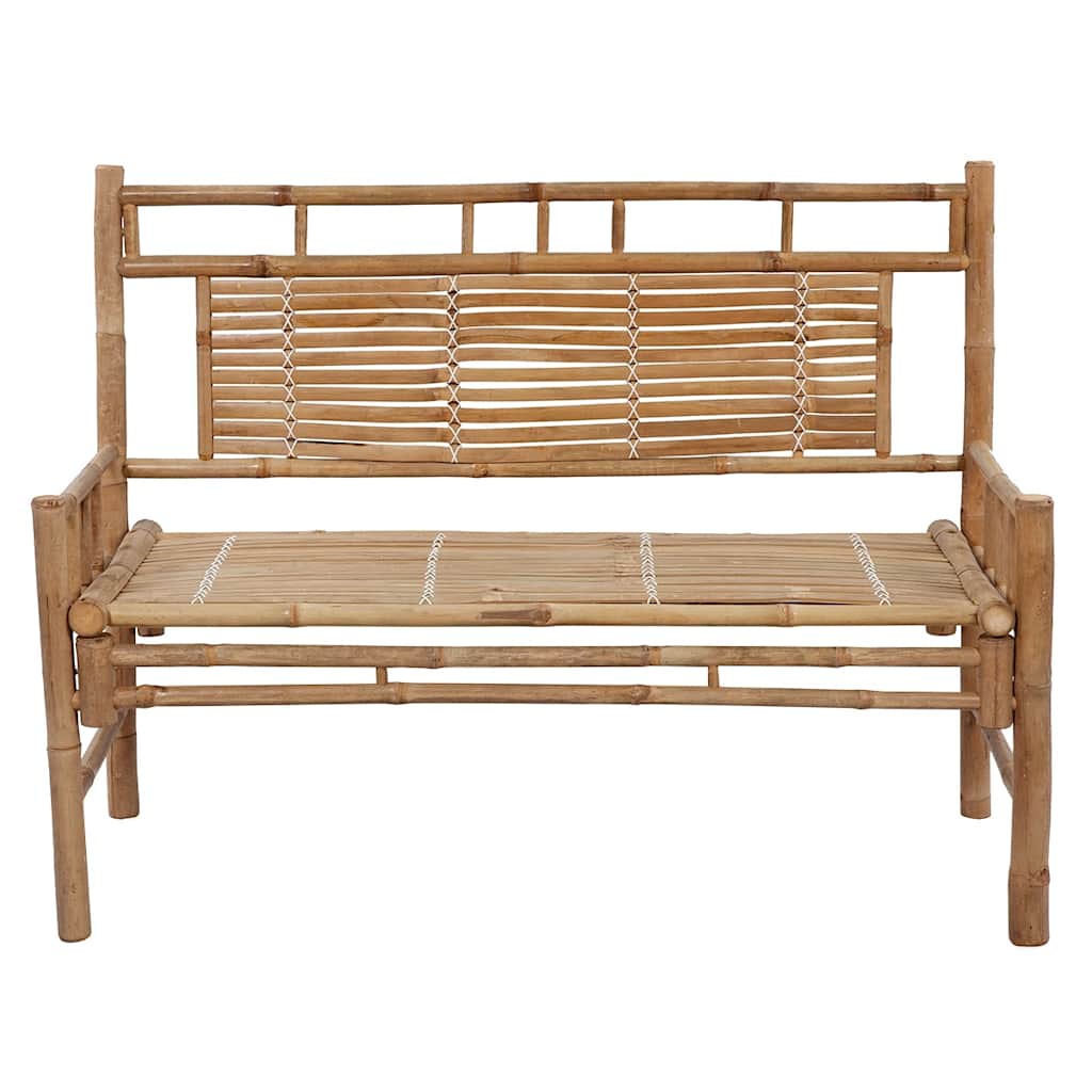 vidaXL Ławka ogrodowa z poduszką, 120 cm, bambusowa