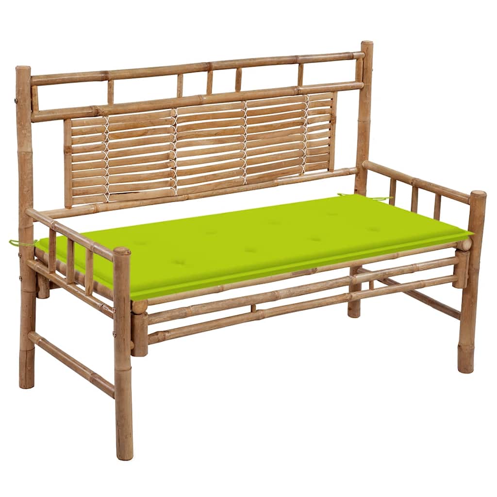 vidaXL Ławka ogrodowa z poduszką, 120 cm, bambusowa