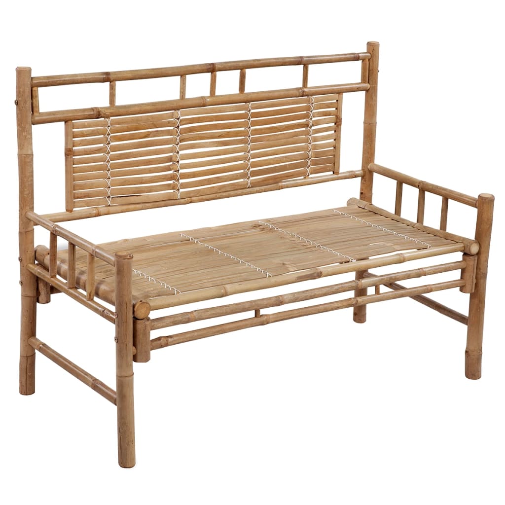 vidaXL Ławka ogrodowa z poduszką, 120 cm, bambusowa