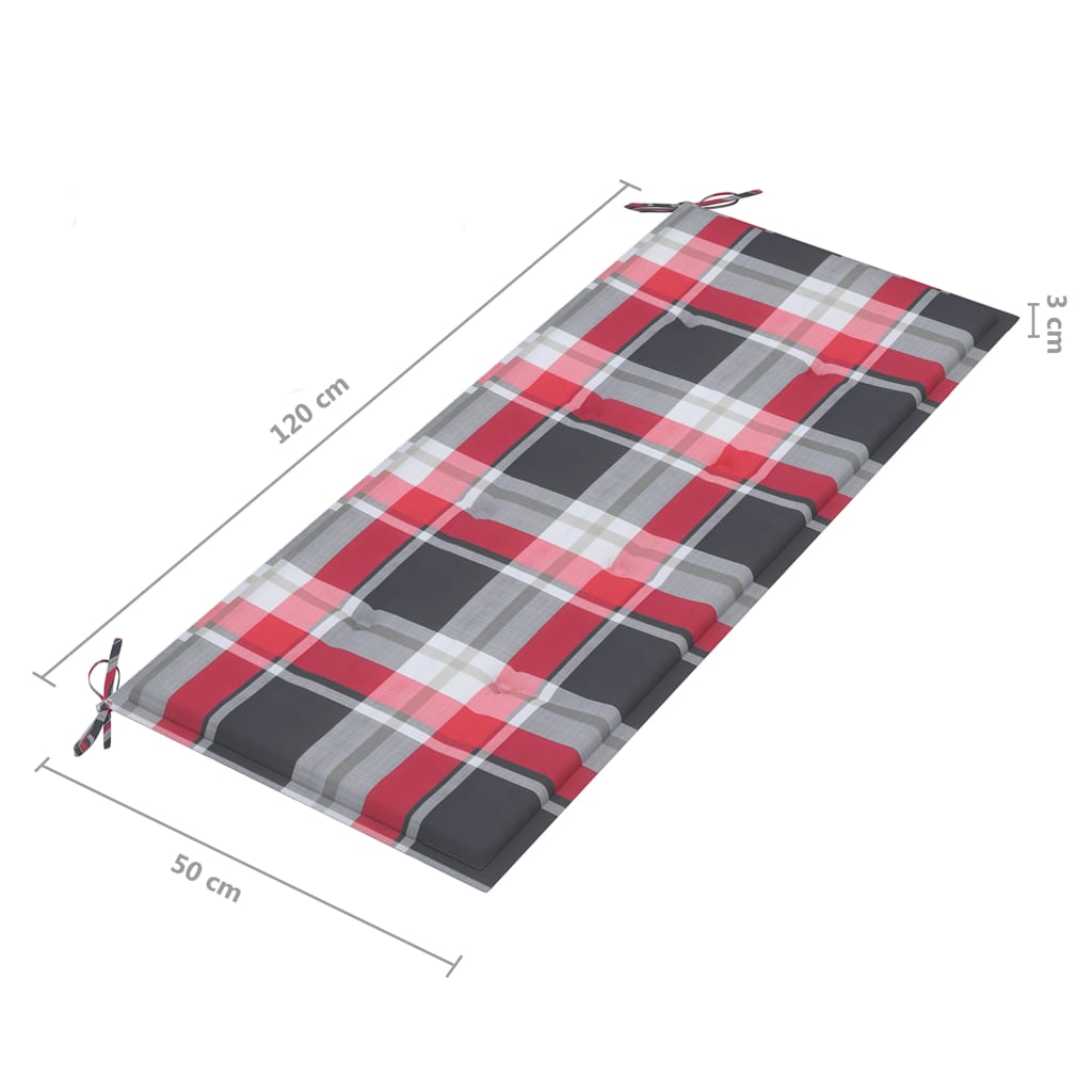 vidaXL Ławka ogrodowa z poduszką, 120 cm, bambusowa