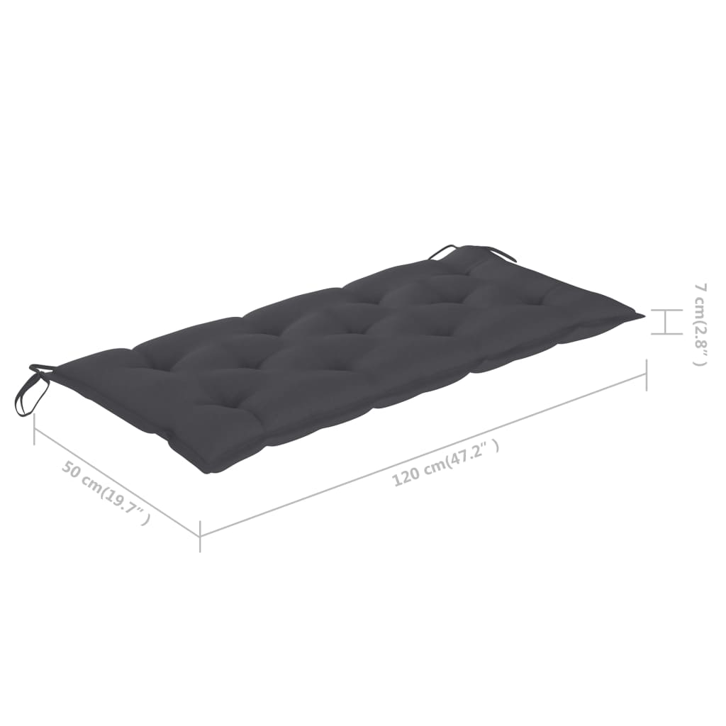 vidaXL Ławka ogrodowa z poduszką, 120 cm, bambusowa