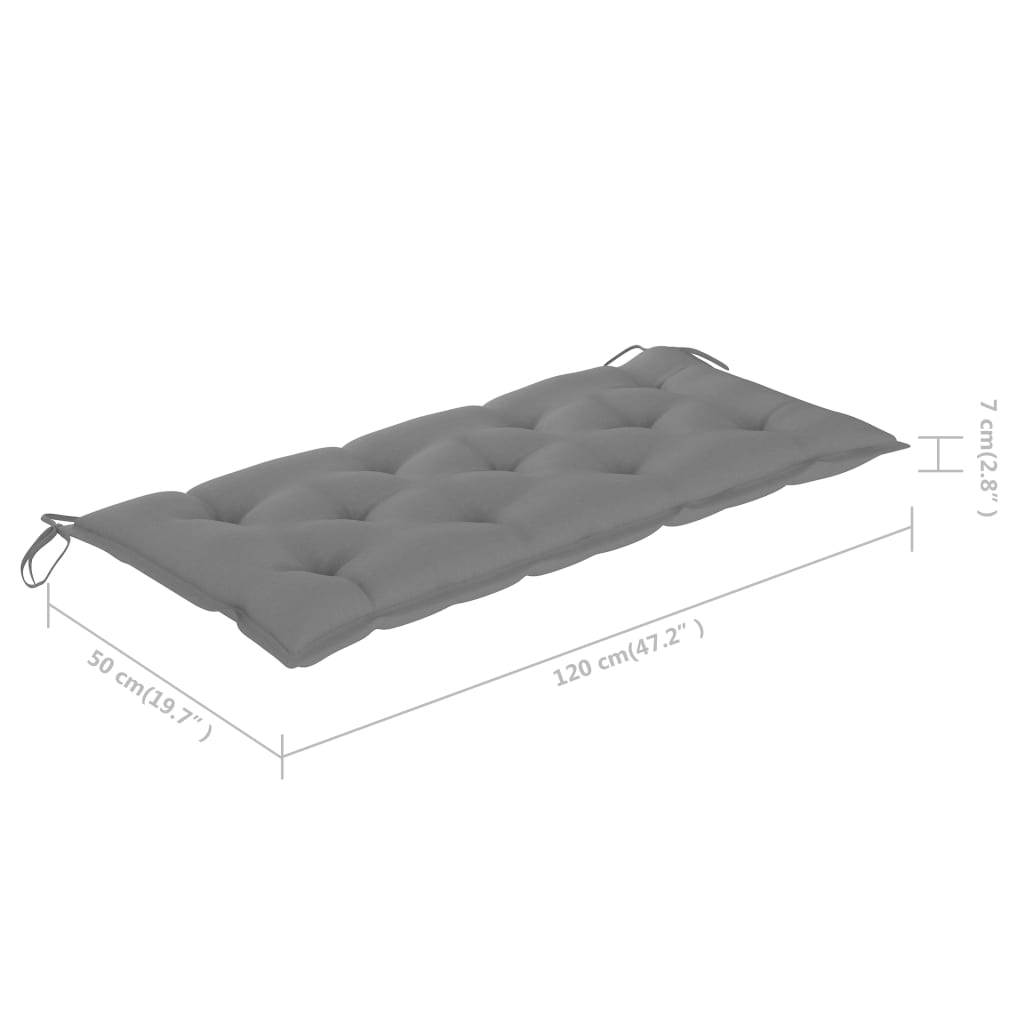 vidaXL Ławka ogrodowa z poduszką, 120 cm, bambusowa