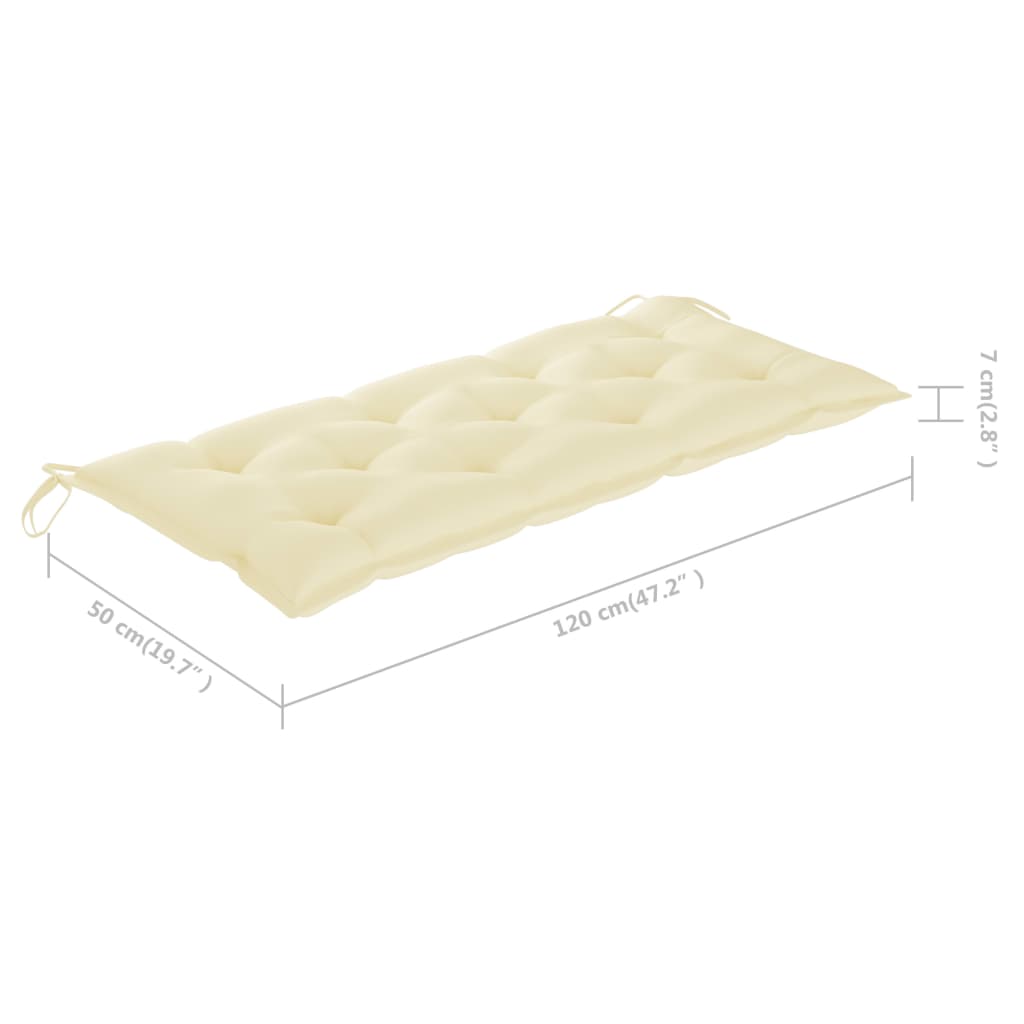 vidaXL Ławka ogrodowa z poduszką, 120 cm, bambusowa