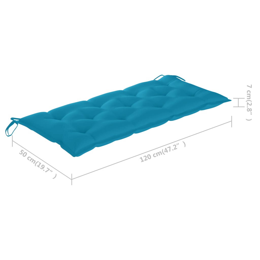 vidaXL Ławka ogrodowa z poduszką, 120 cm, bambusowa