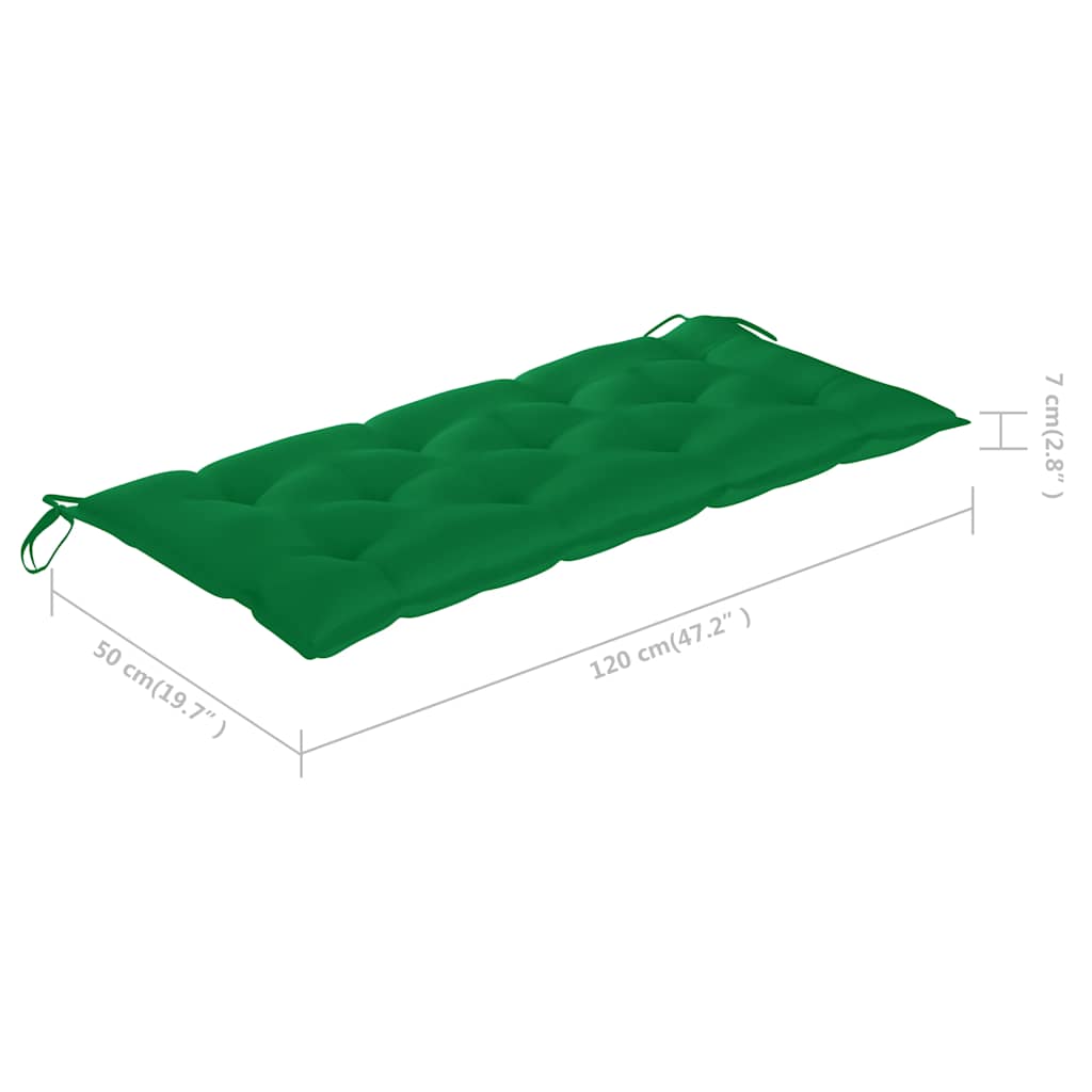 vidaXL Ławka ogrodowa z poduszką, 120 cm, bambusowa