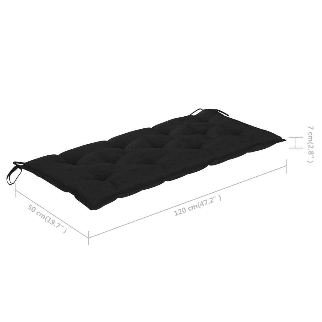 vidaXL Ławka ogrodowa z poduszką, 120 cm, bambusowa