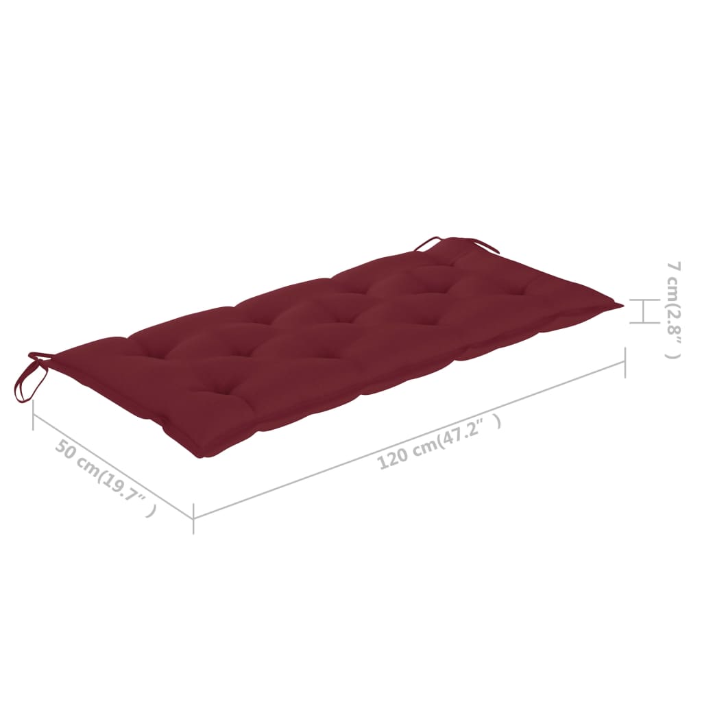 vidaXL Ławka ogrodowa z poduszką, 120 cm, bambusowa