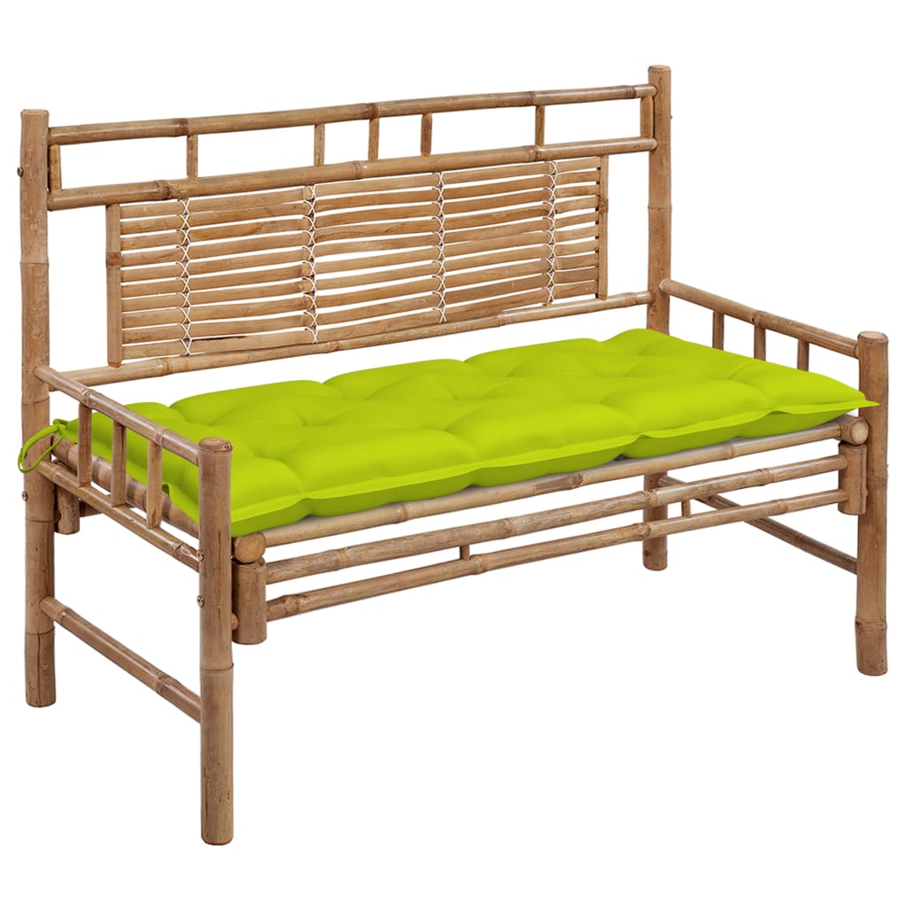 vidaXL Ławka ogrodowa z poduszką, 120 cm, bambusowa