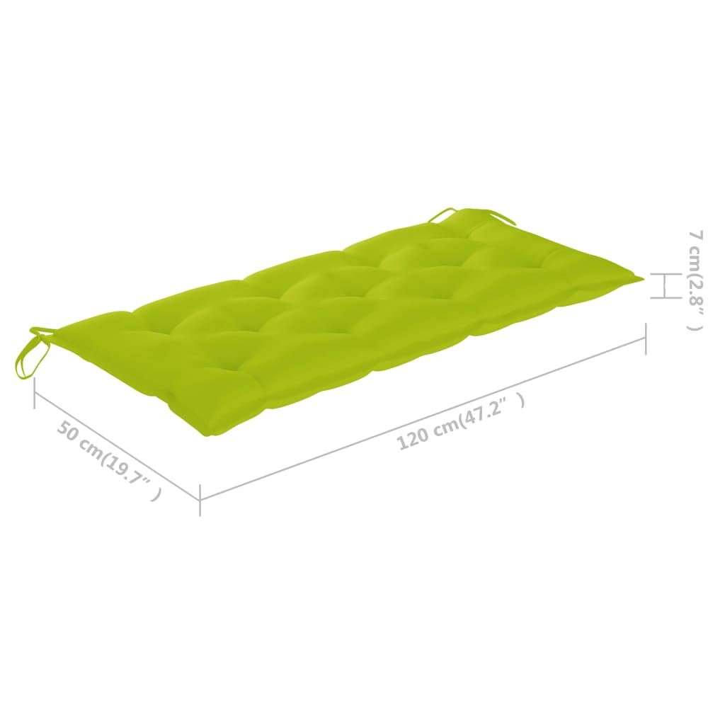 vidaXL Ławka ogrodowa z poduszką, 120 cm, bambusowa