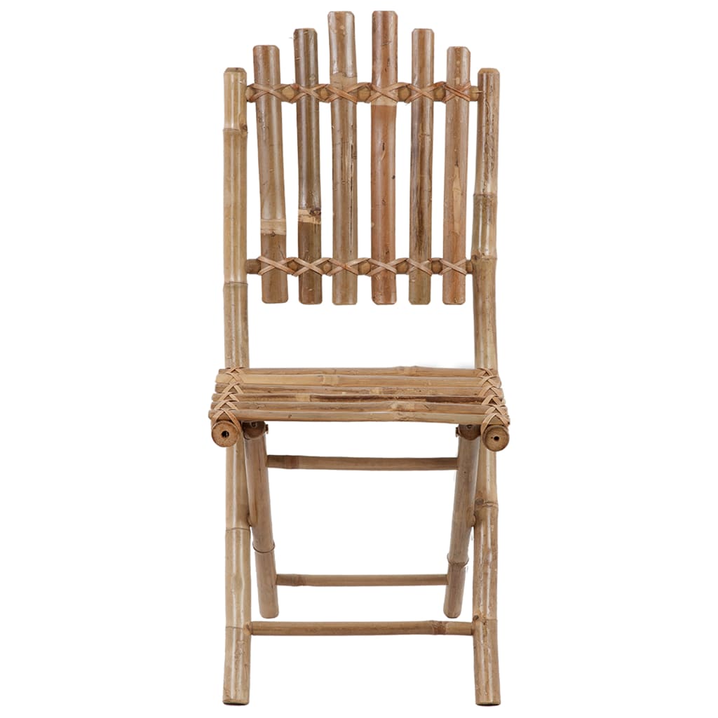 vidaXL Składane krzesła ogrodowe z poduszkami, 2 szt., bambusowe