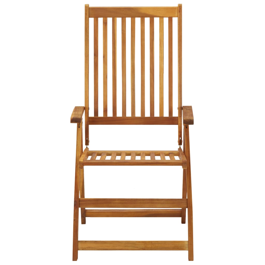 vidaXL Rozkładane krzesła ogrodowe z poduszkami, 2 szt., lita akacja