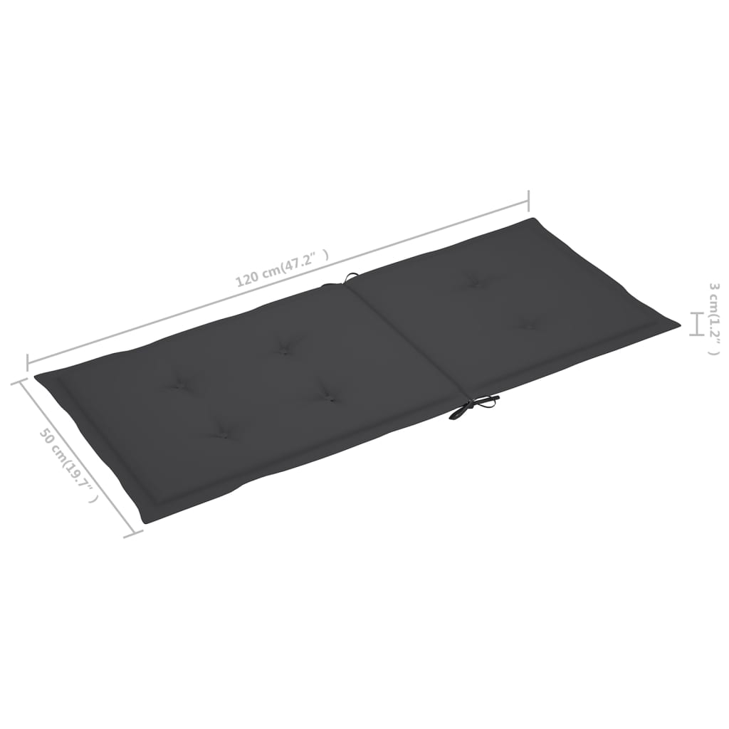 vidaXL Składane krzesła ogrodowe z poduszkami, 3 szt., drewno akacjowe