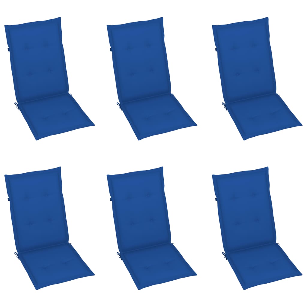 vidaXL Składane krzesła ogrodowe z poduszkami, 6 szt., drewno akacjowe