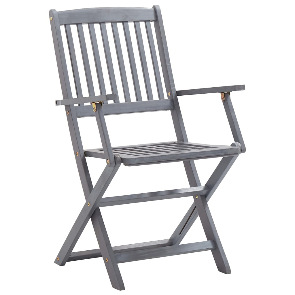 vidaXL Krzesła składane 4 szt. z poduszkami, lite drewno akacjowe