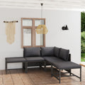 vidaXL 6-cz. zestaw wypoczynkowy do ogrodu, poduszki, rattan PE, szary