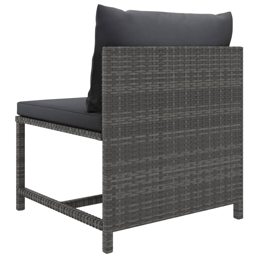 vidaXL 8-cz. zestaw wypoczynkowy do ogrodu, poduszki, rattan PE, szary