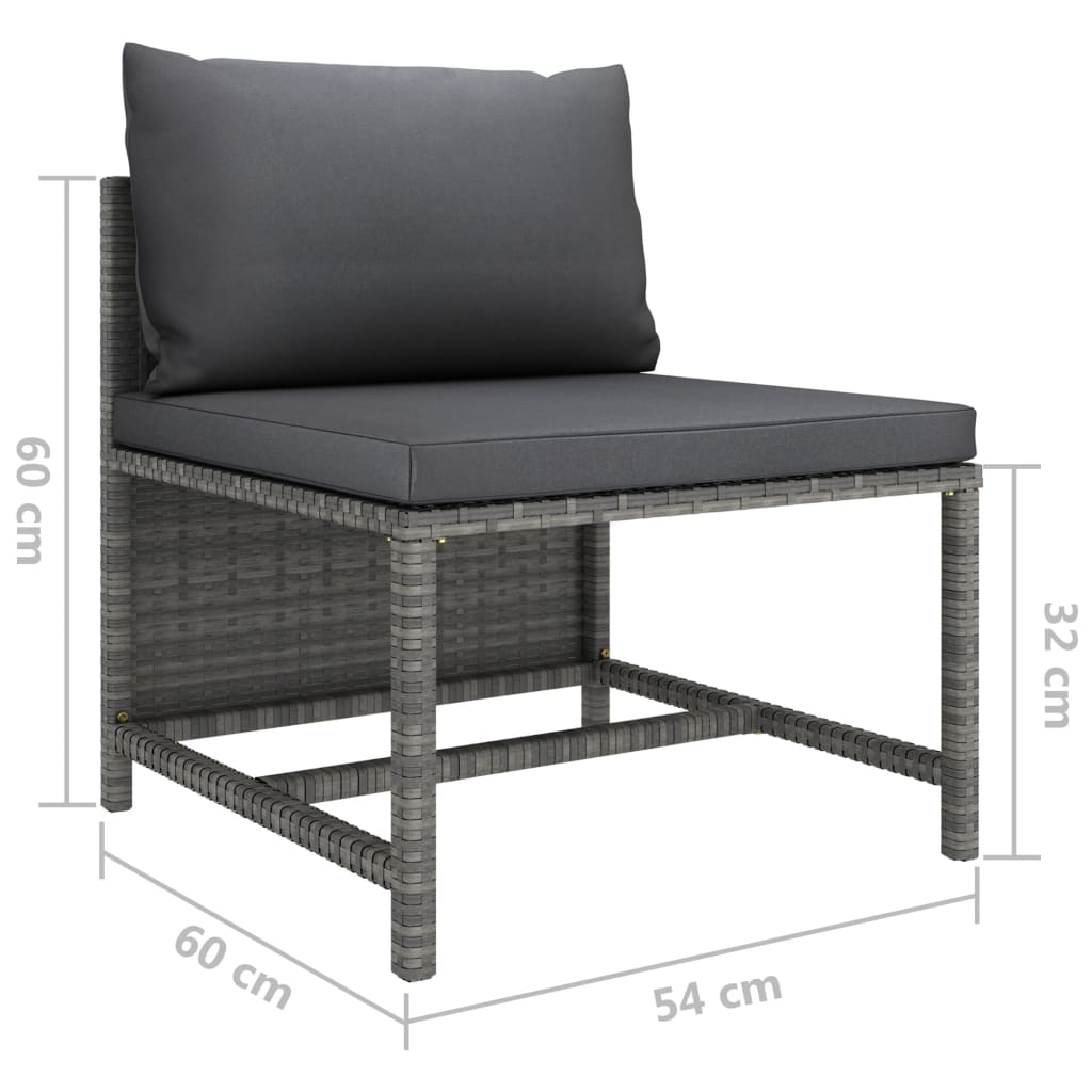 vidaXL 12-cz. zestaw wypoczynkowy do ogrodu, poduszki, szary rattan PE