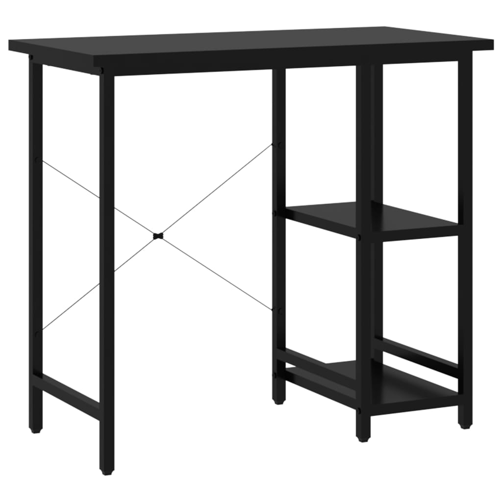 vidaXL Biurko komputerowe, czarne, 80x40x72 cm, MDF i metal