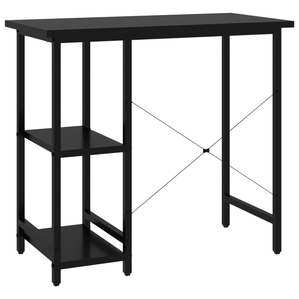 vidaXL Biurko komputerowe, czarne, 80x40x72 cm, MDF i metal