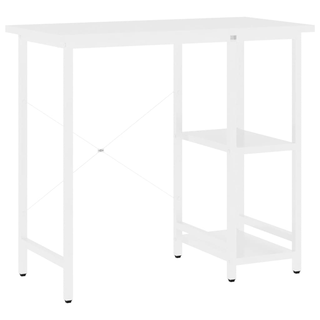 vidaXL Biurko komputerowe, białe, 80x40x72 cm, MDF i metal