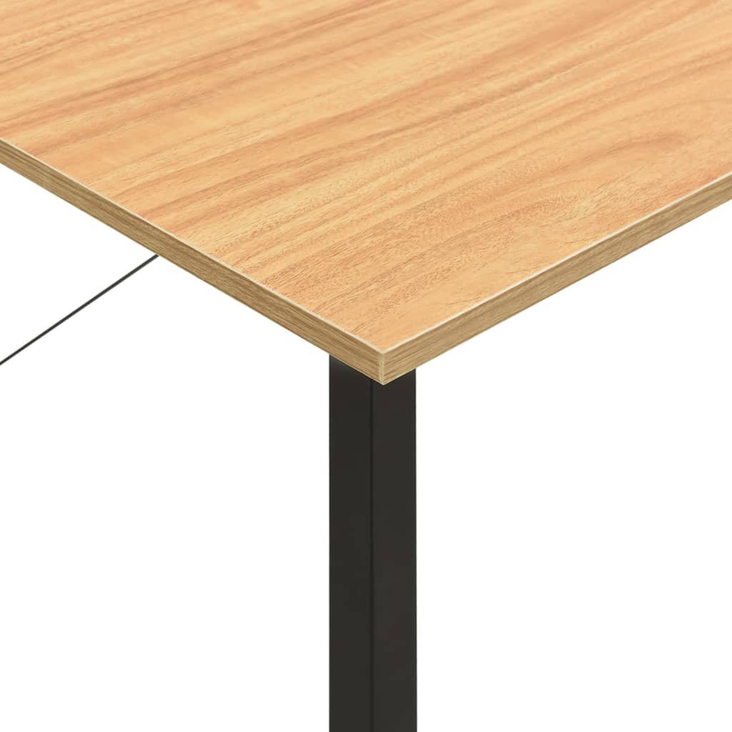 vidaXL Biurko komputerowe, czerń i jasny dąb, 80x40x72 cm, MDF i metal
