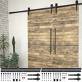 vidaXL System do montażu drzwi przesuwnych, 2szt., 200cm, stal, czarny