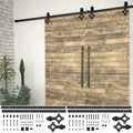 vidaXL System do montażu drzwi przesuwnych, 2szt., 200cm, stal, czarny
