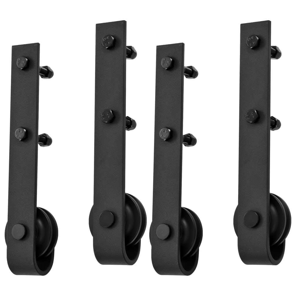 vidaXL System do montażu drzwi przesuwnych, 2szt., 183cm, stal, czarny