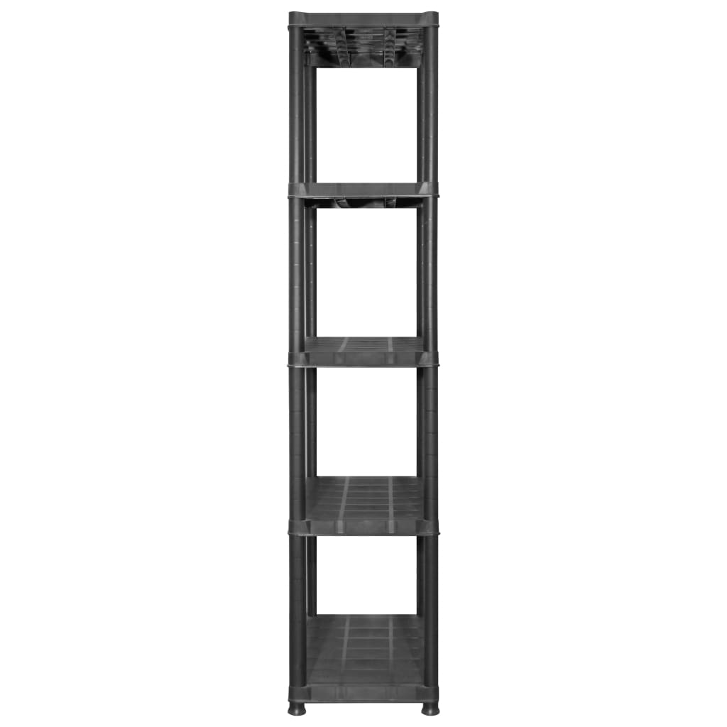 vidaXL Regał 5-poziomowy, czarny, 142 x 38 x 170 cm, plastik