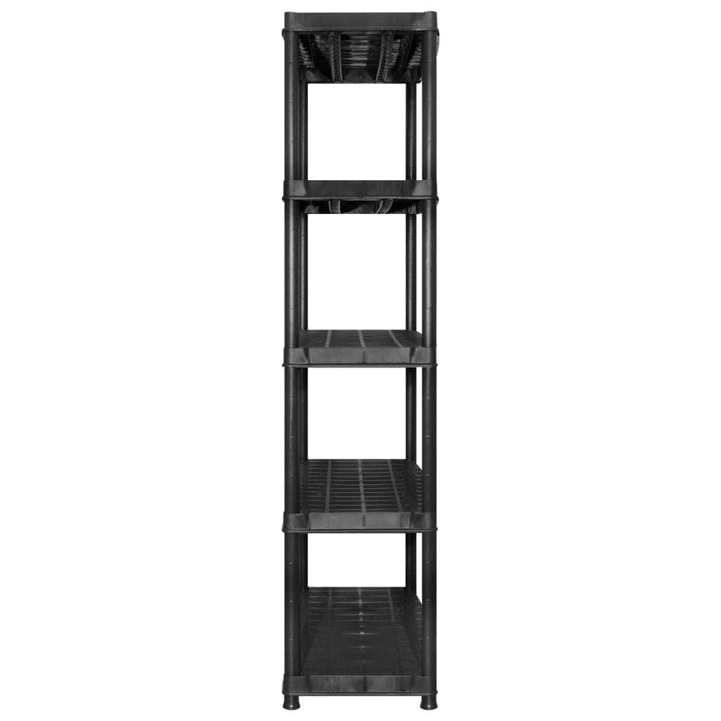 vidaXL Regał 5-poziomowy, czarny, 170x40x185 cm, plastik