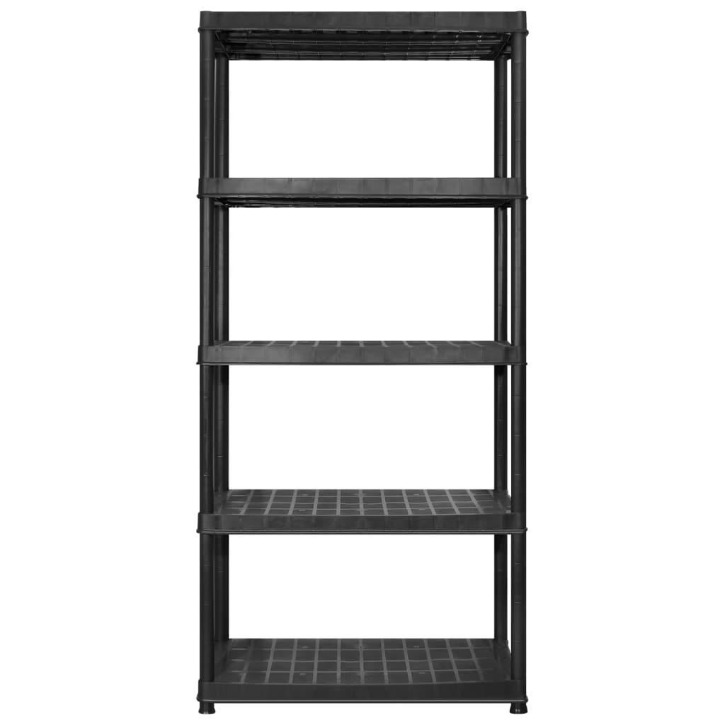vidaXL Regał 5-poziomowy, czarny, 183x45,7x185 cm, plastik