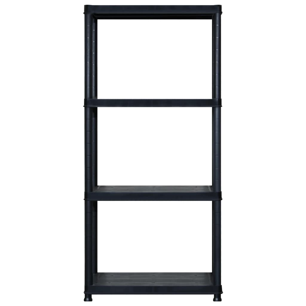 vidaXL Regał 4-poziomowy, czarny, 183x30,5x130 cm, plastik